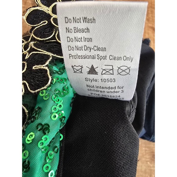 Weissman green and black dance costume child size medium - Picture 8 of 9